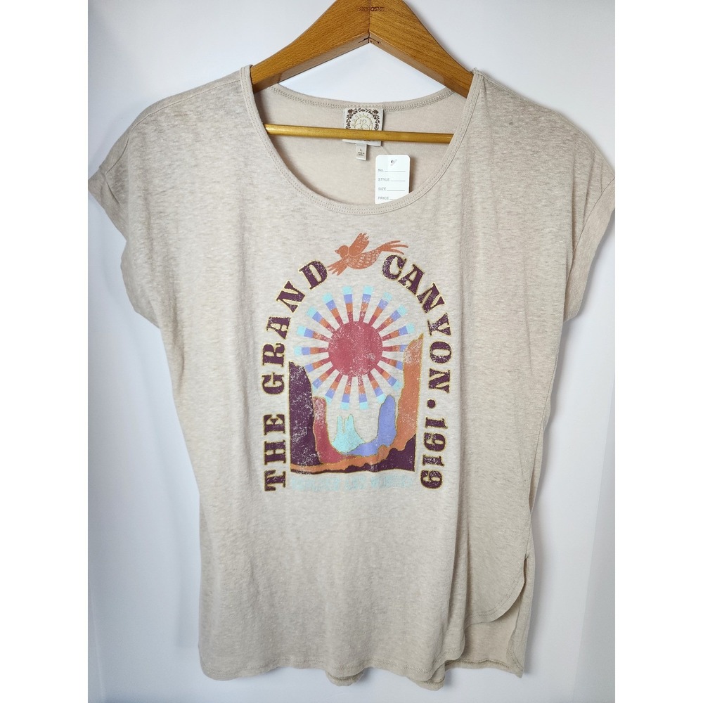 Trueself Grand Canyon 1919 Graphic T-Shirt Oatmeal Heather Gold Glitter
